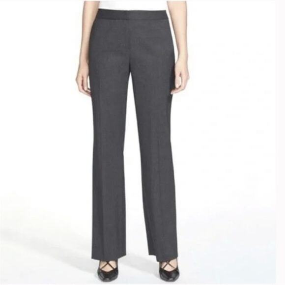 Lafayette 148 Grey Sullivan Pants Wool Stretch Menswear Pants - Size 10